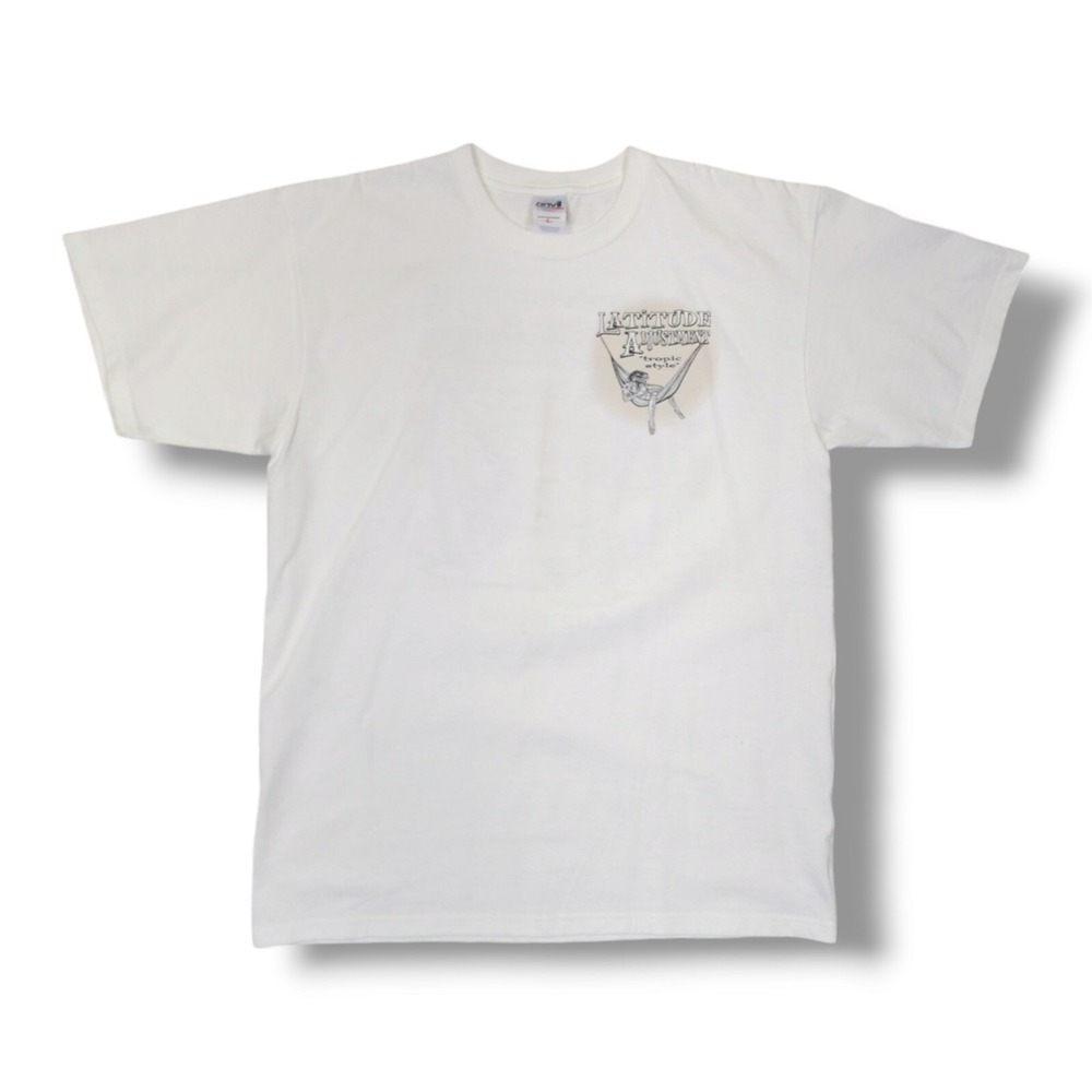 Anvil Y2K Latitude Adjustment "tropic style" St. Augustine White T-Shirt Size L